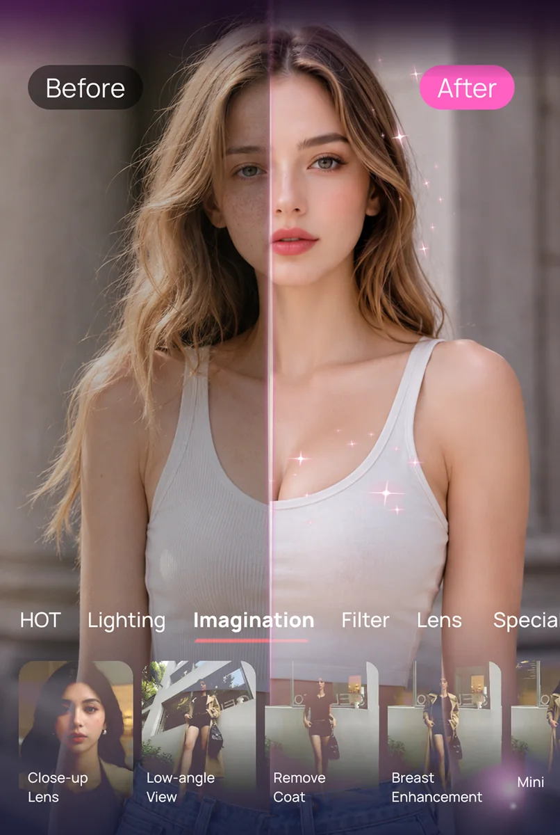 Before and after photo editing in ReelFig